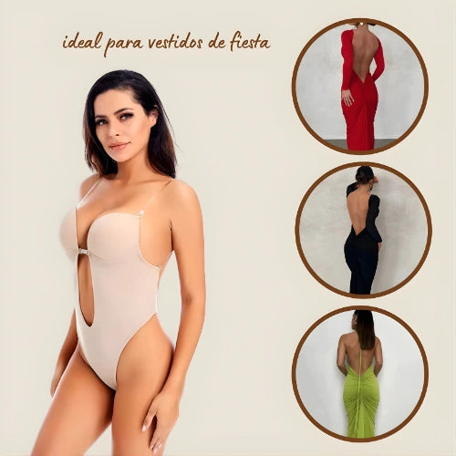 Body Moldeador con Escote + Protectores Adhesivos de Silicona de Regalo
