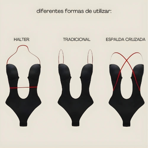 Body Moldeador con Escote + Protectores Adhesivos de Silicona de Regalo