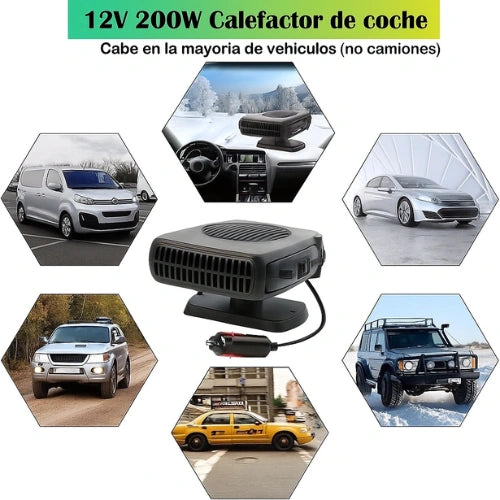 Calefactor y Ventilador Portátil 2 en 1 para Carro + Mini inflador de aire para neumaticos - GRATIS
