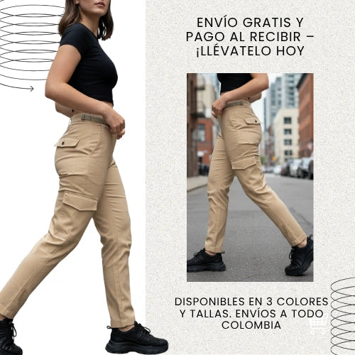 Pantalon Cargo Dama Ajustable