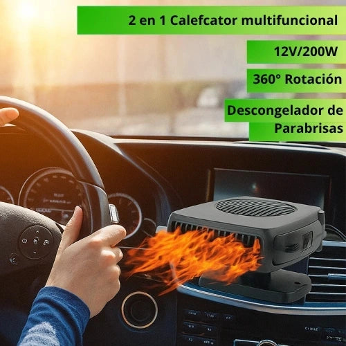 Calefactor y Ventilador Portátil 2 en 1 para Carro + Mini inflador de aire para neumaticos - GRATIS