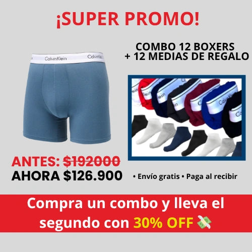 PROMO 12 Bóxer en Microfibra CK + 12 Medias de Regalo